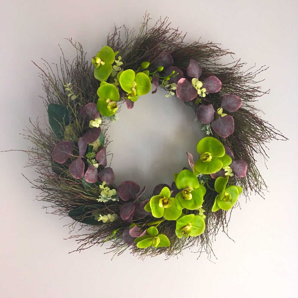 Green and Purple Floral Wreath